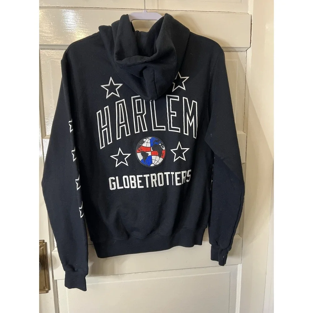 Harlem Globetrotters Champion Black Pullover Hoodie Hooded Sweatshirt Men' Small
